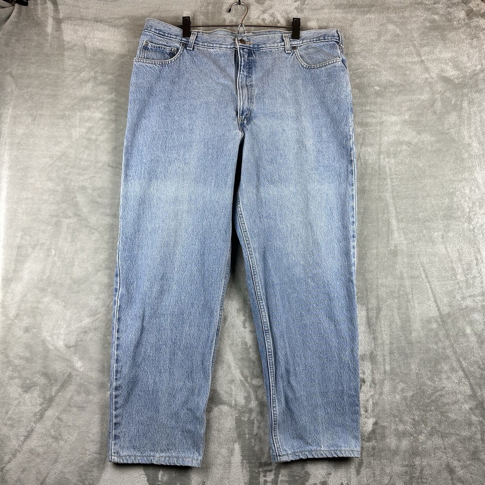 VTG Land's End Jeans Men's 42 Blue Light Wash Square Rigger 100% Cotton